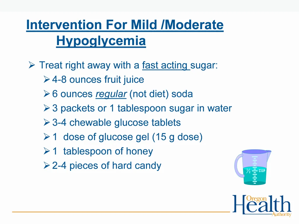 intervention for mild moderate hypoglycemia