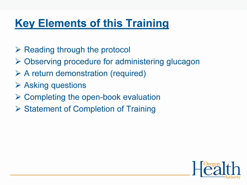 key elements of this training