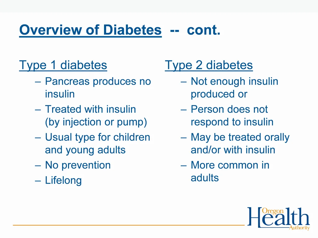 overview of diabetes cont