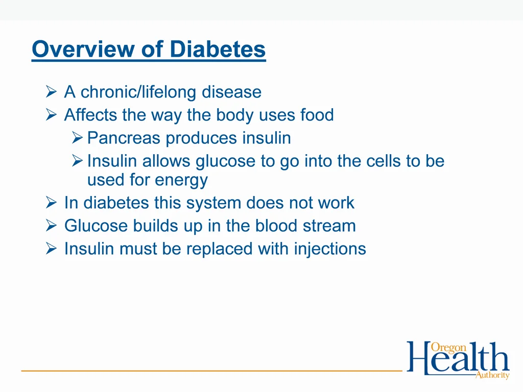 overview of diabetes