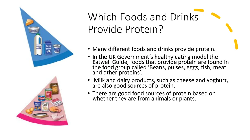 which foods and drinks provide protein