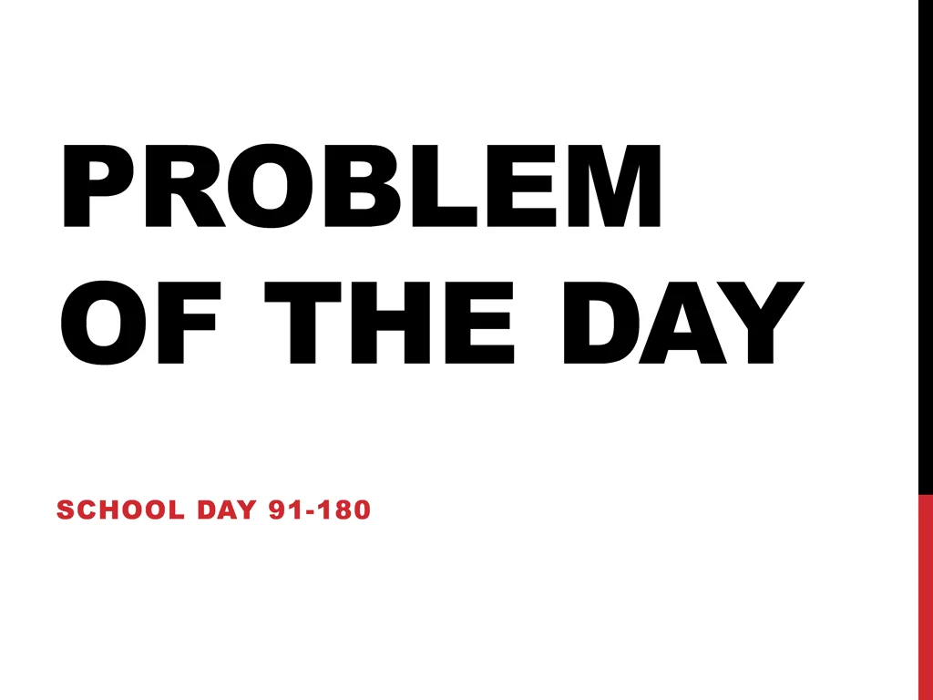 problem of the day