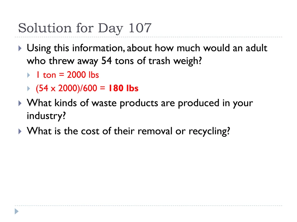 solution for day 107