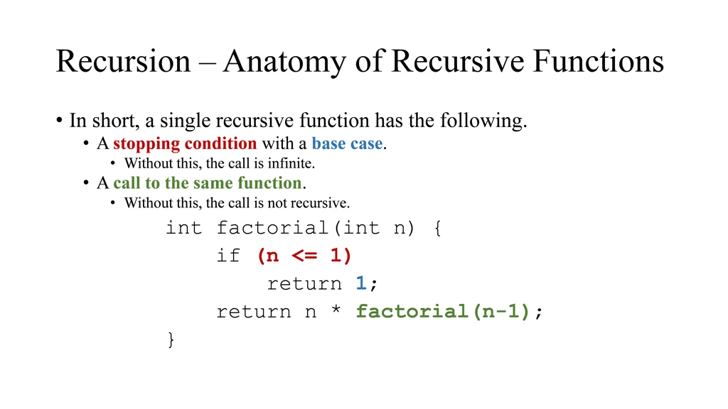 recursion anatomy of recursive functions 1