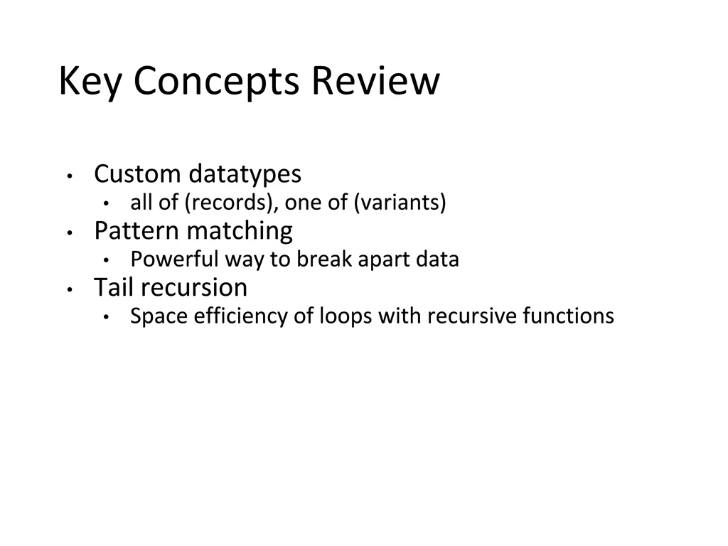 key concepts review