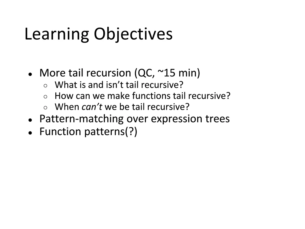 learning objectives