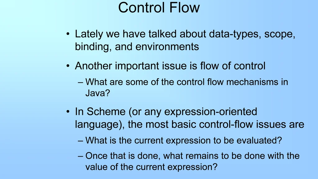 control flow in scheme