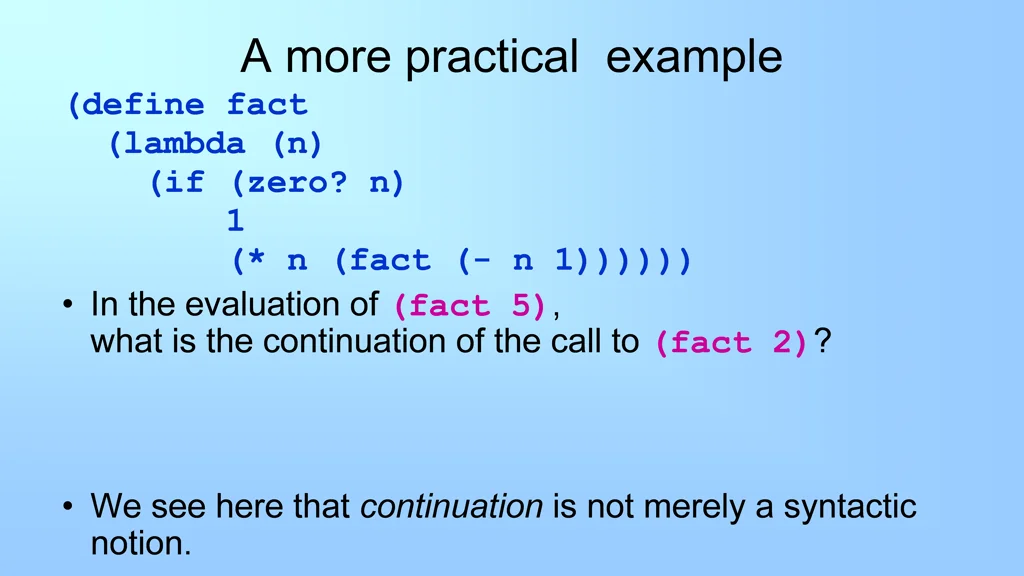 explicit continuations