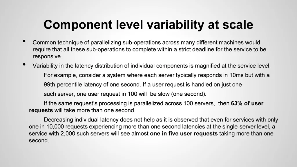 component level variability at scale