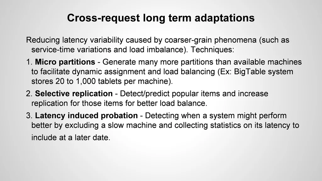 cross request long term adaptations