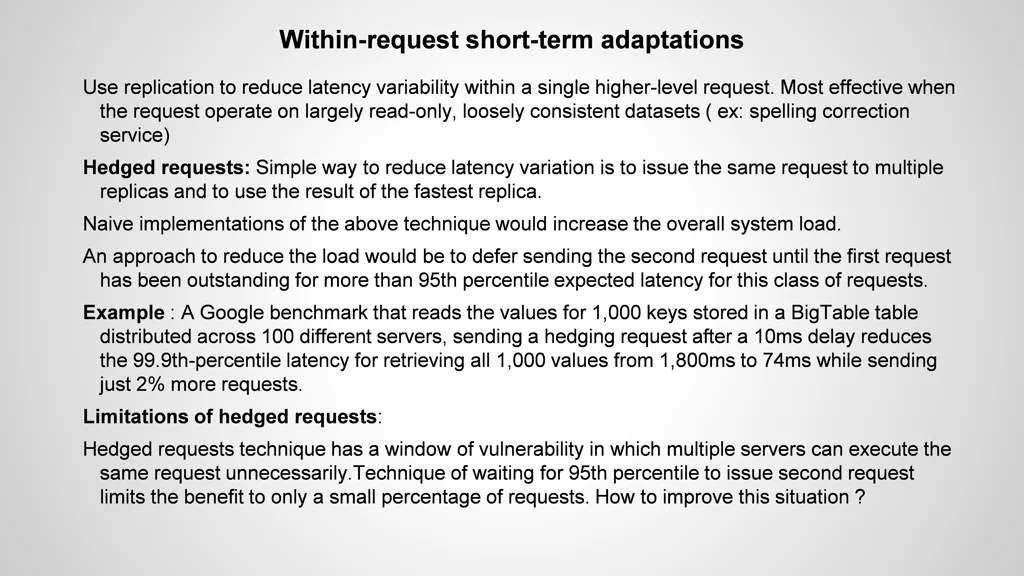 within request short term adaptations
