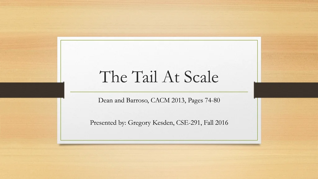 the tail at scale