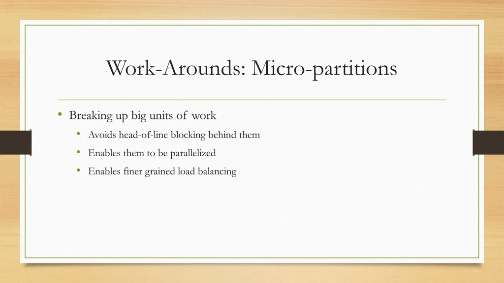 work arounds micro partitions