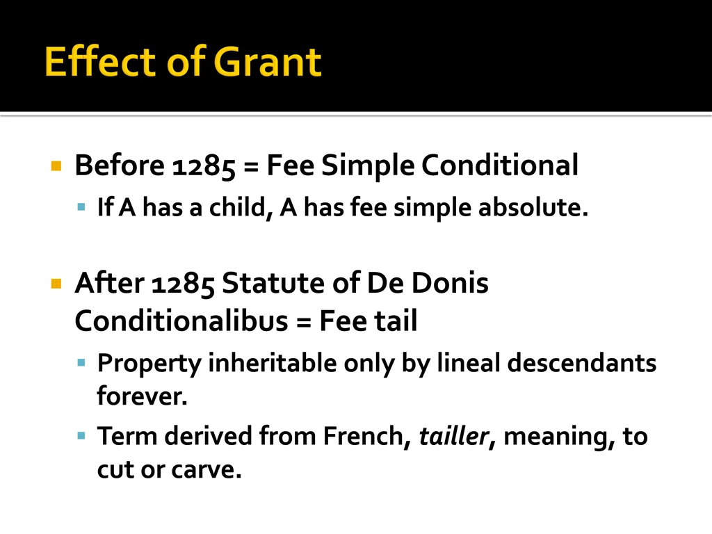 before 1285 fee simple conditional