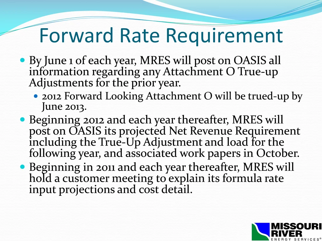 forward rate requirement
