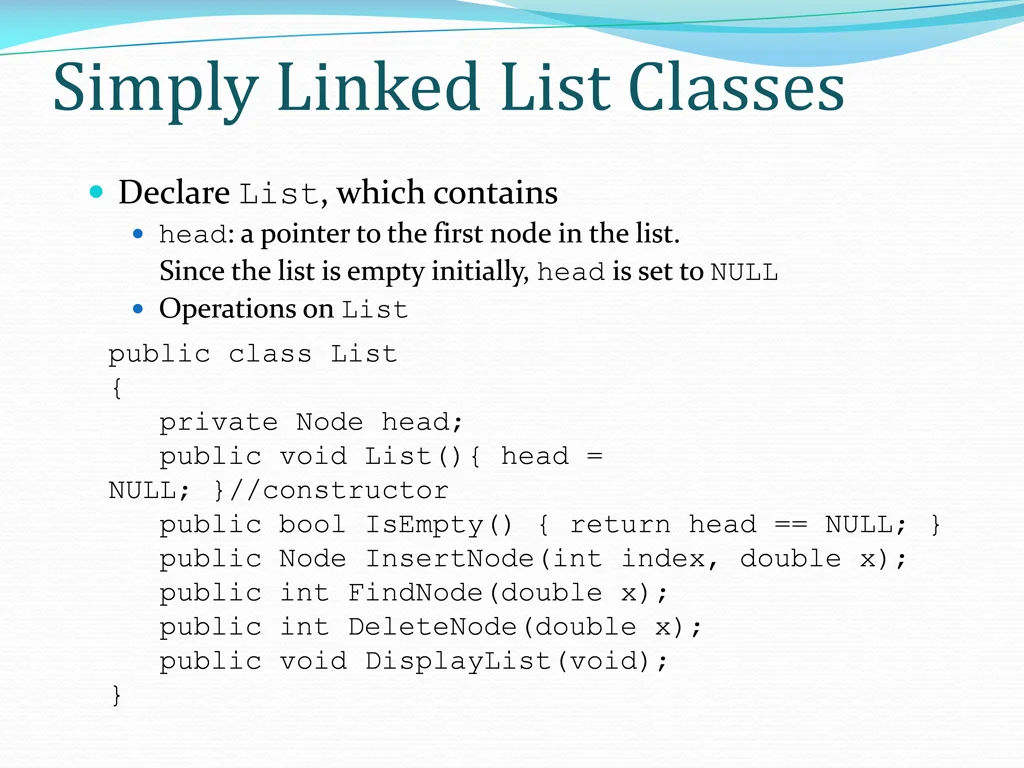 simply linked list classes 1