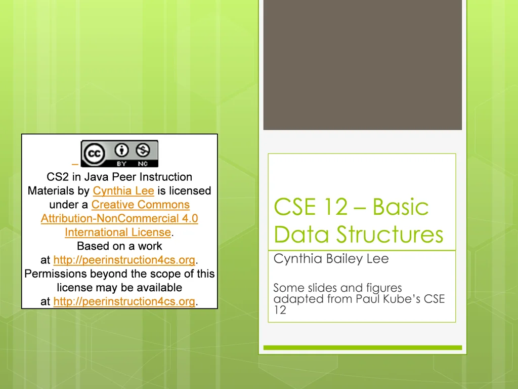 cs2 in java peer instruction materials by cynthia