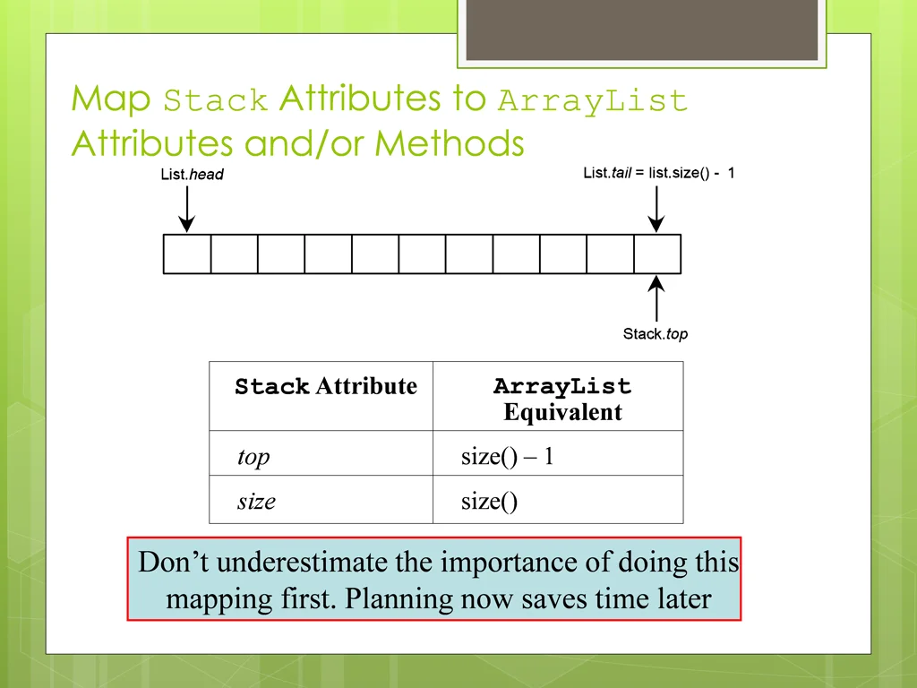 map stack attributes to arraylist attributes