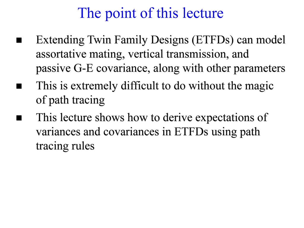 the point of this lecture