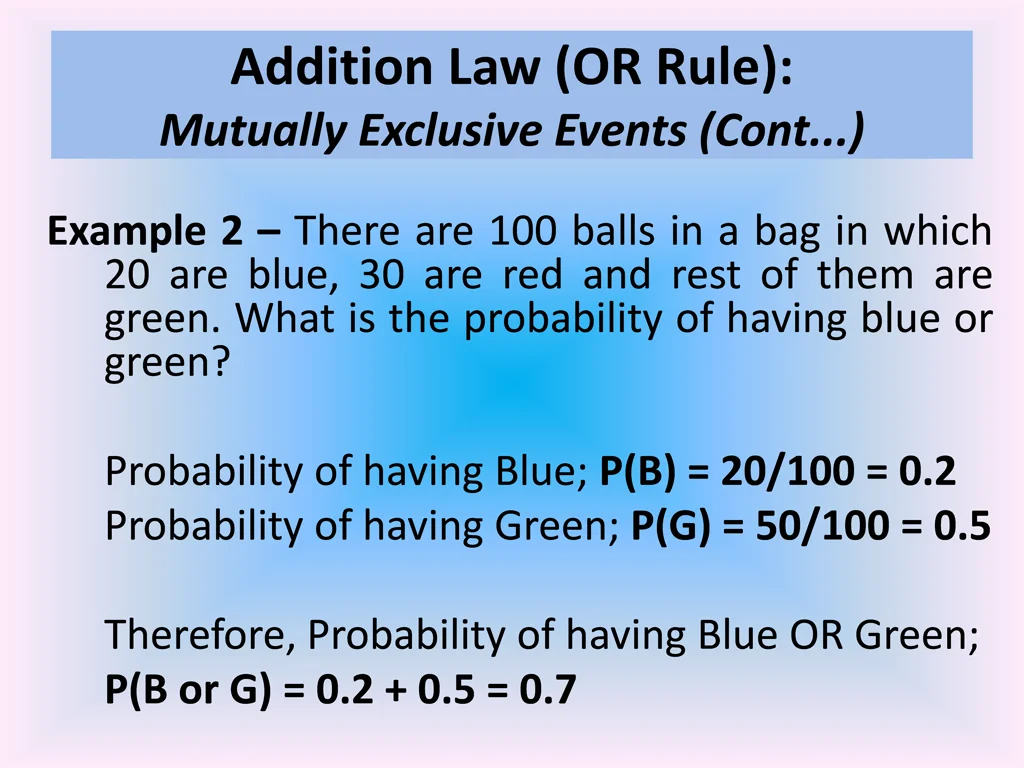 addition law or rule mutually exclusive events 2