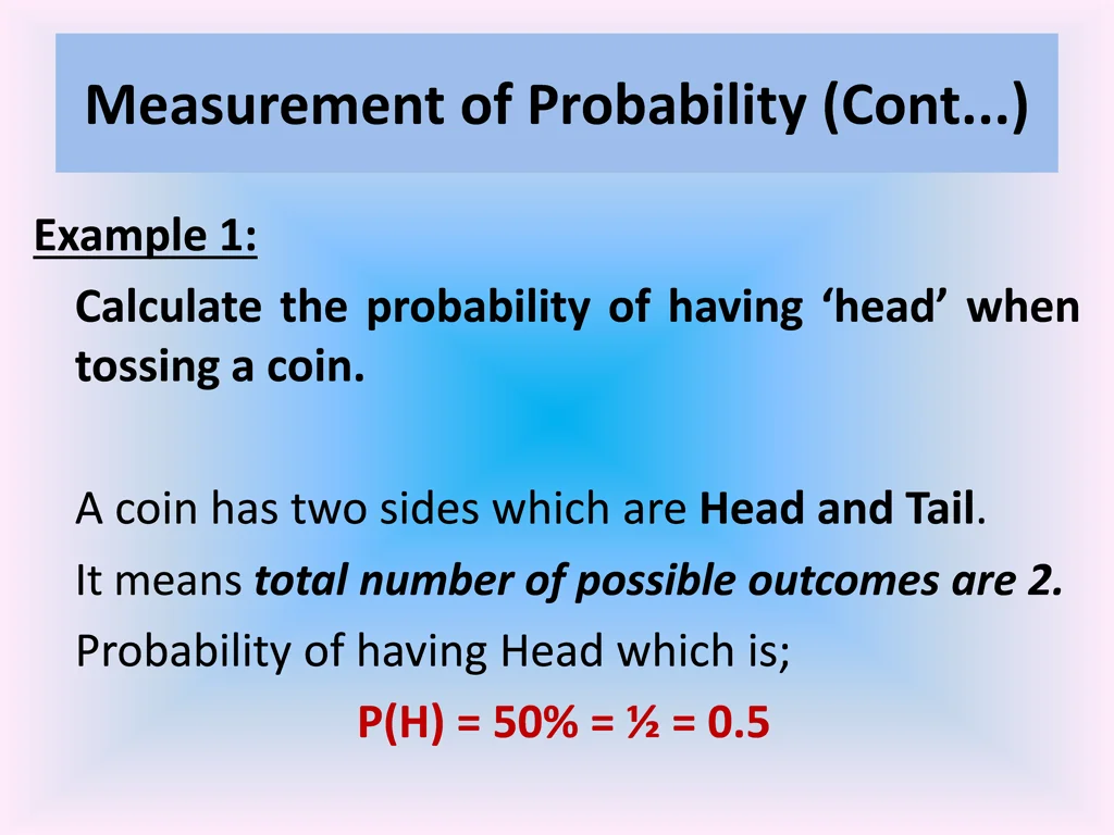 measurement of probability cont 1