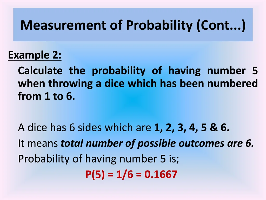 measurement of probability cont 2