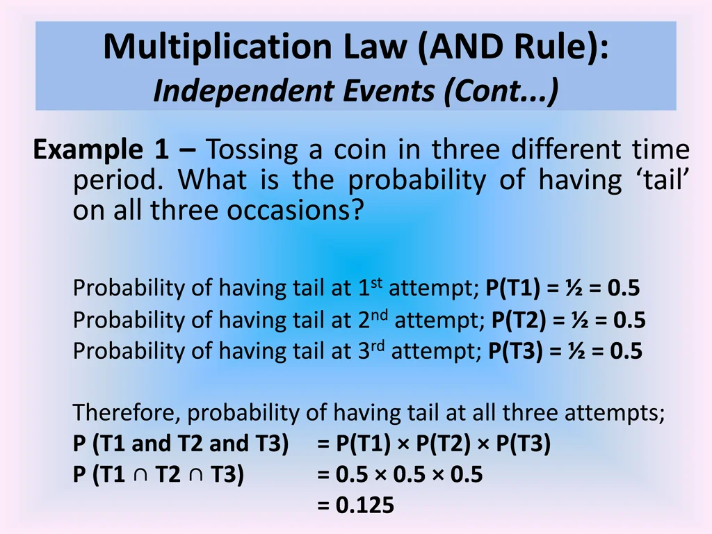 multiplication law and rule independent events 1