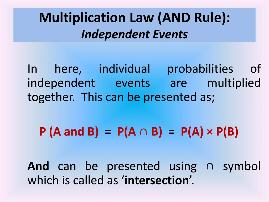 multiplication law and rule independent events