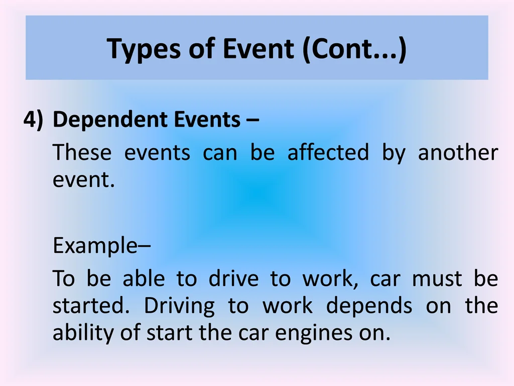 types of event cont 2