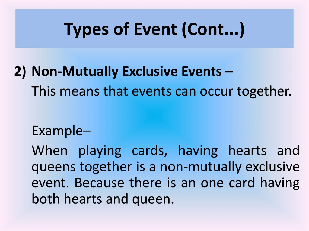 types of event cont