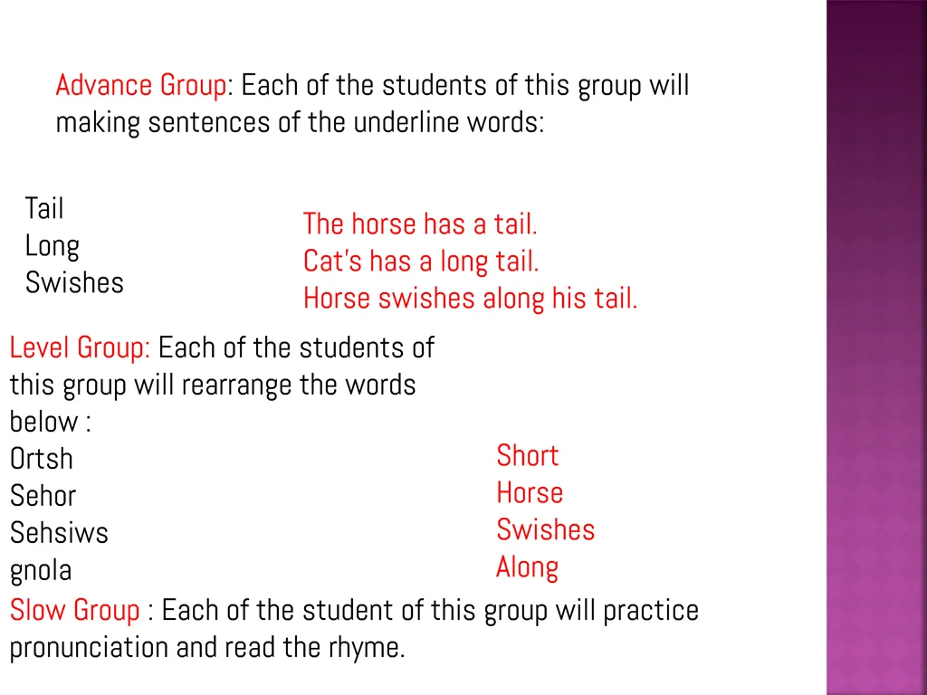 advance group each of the students of this group