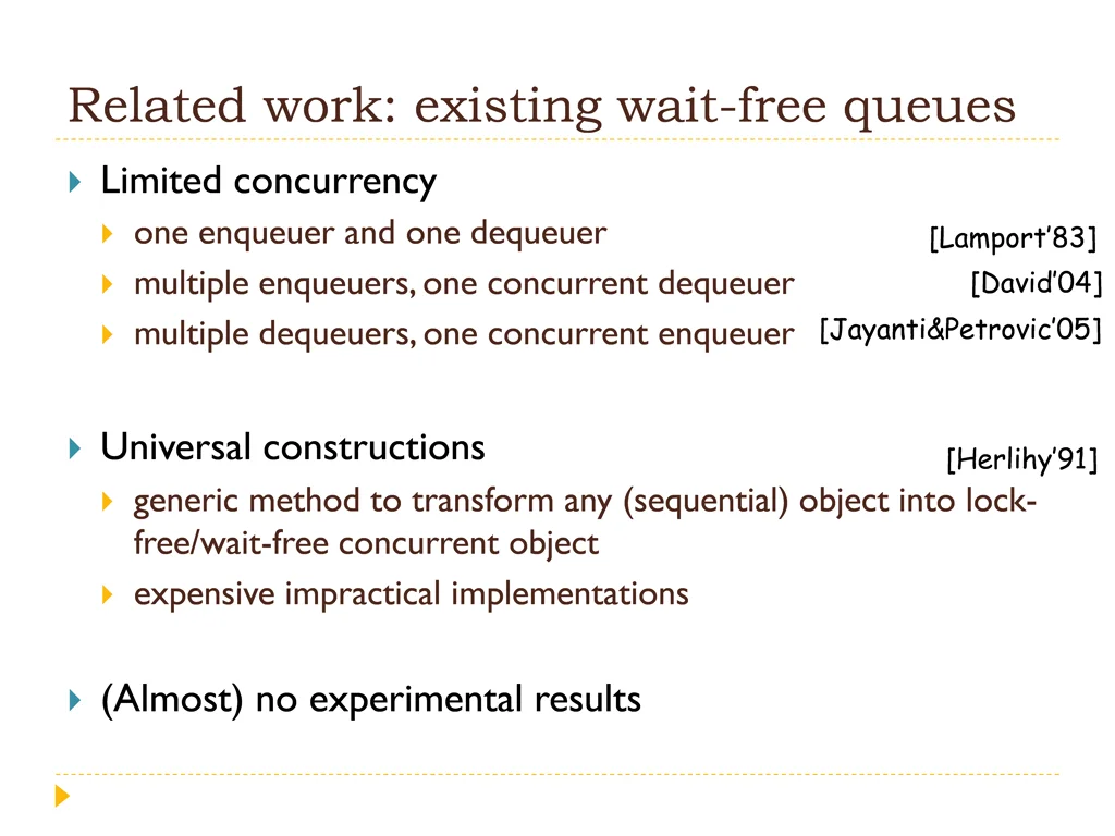 related work lock free queue