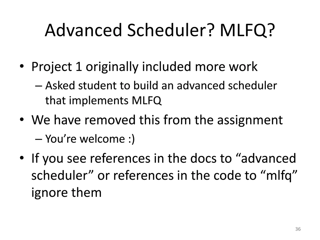 advanced scheduler mlfq