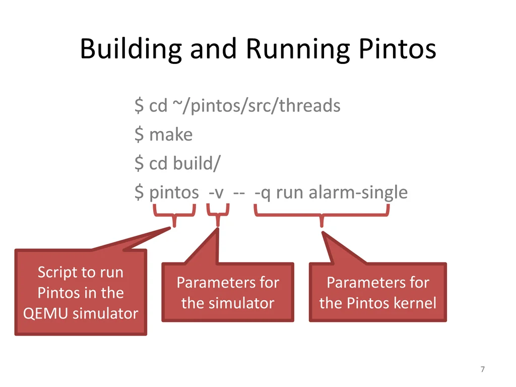 building and running pintos