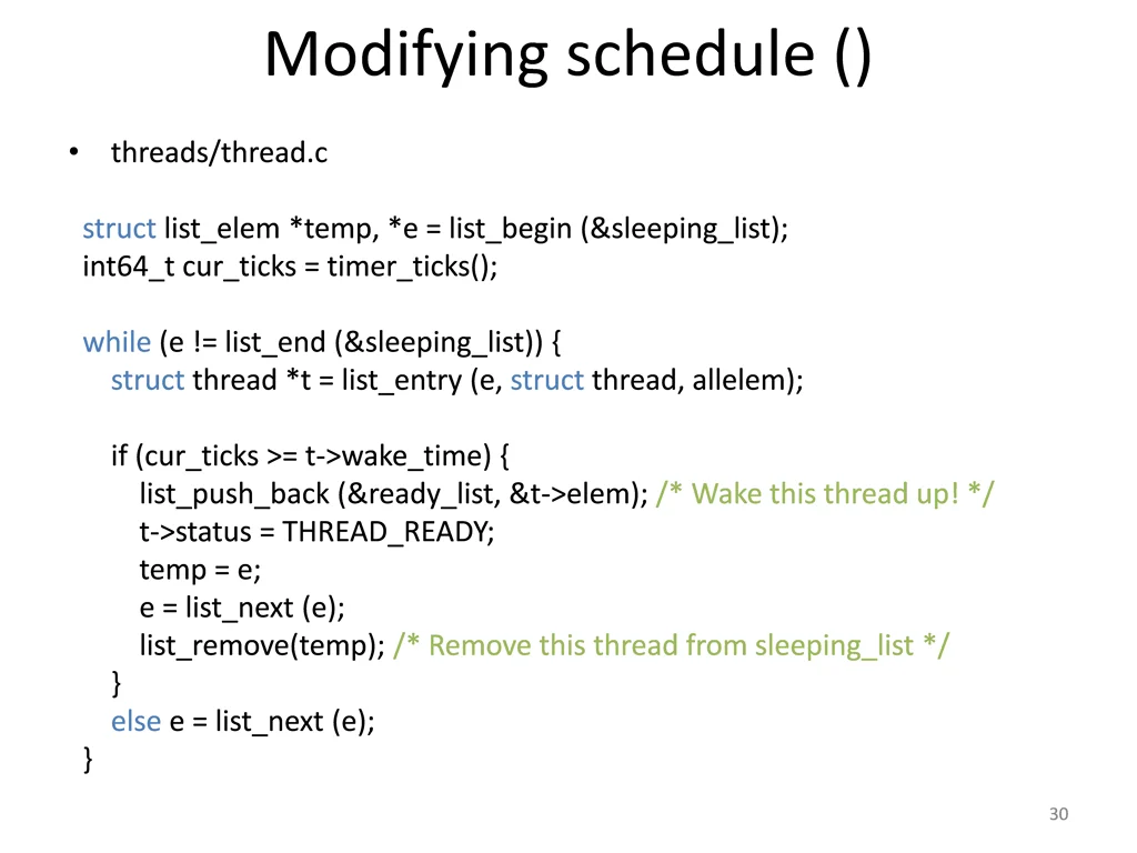 modifying schedule