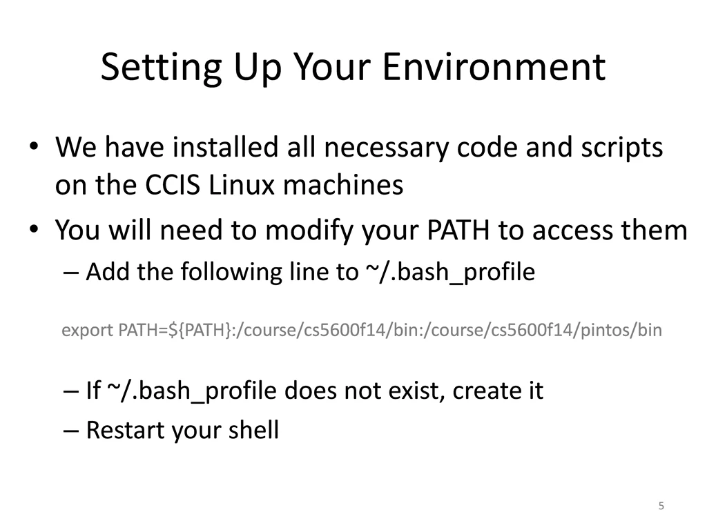 setting up your environment