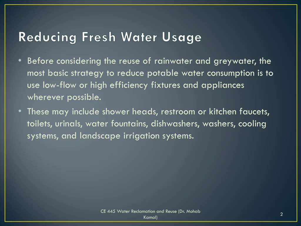 before considering the reuse of rainwater