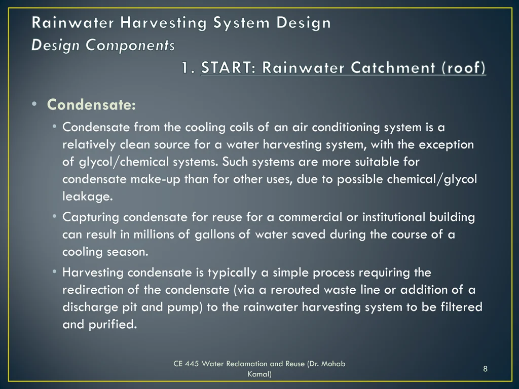 condensate condensate from the cooling coils