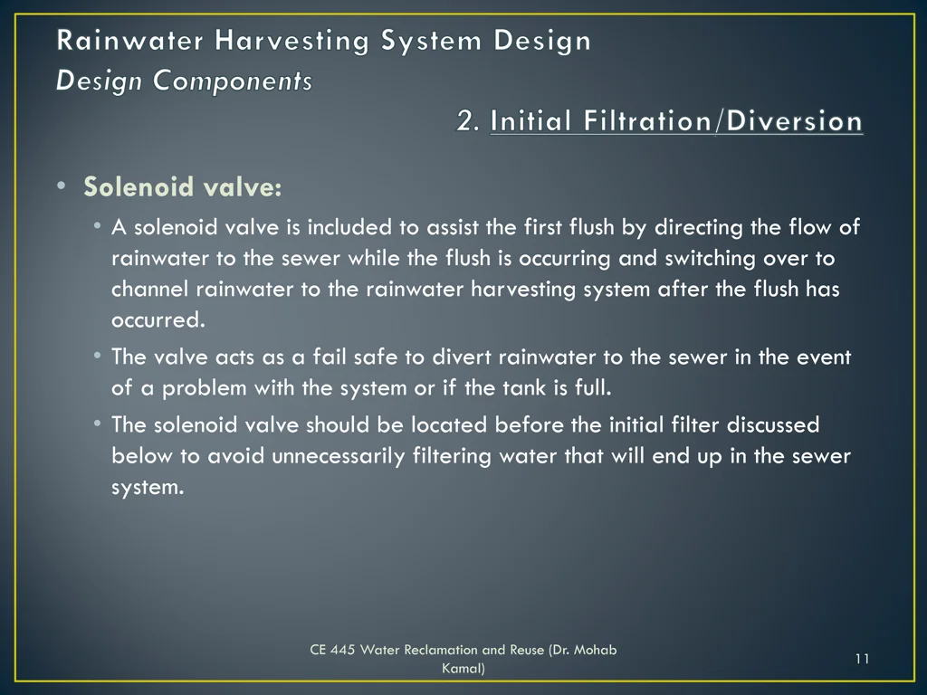 solenoid valve a solenoid valve is included