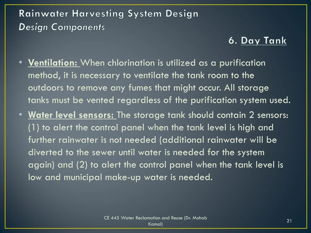 ventilation when chlorination is utilized