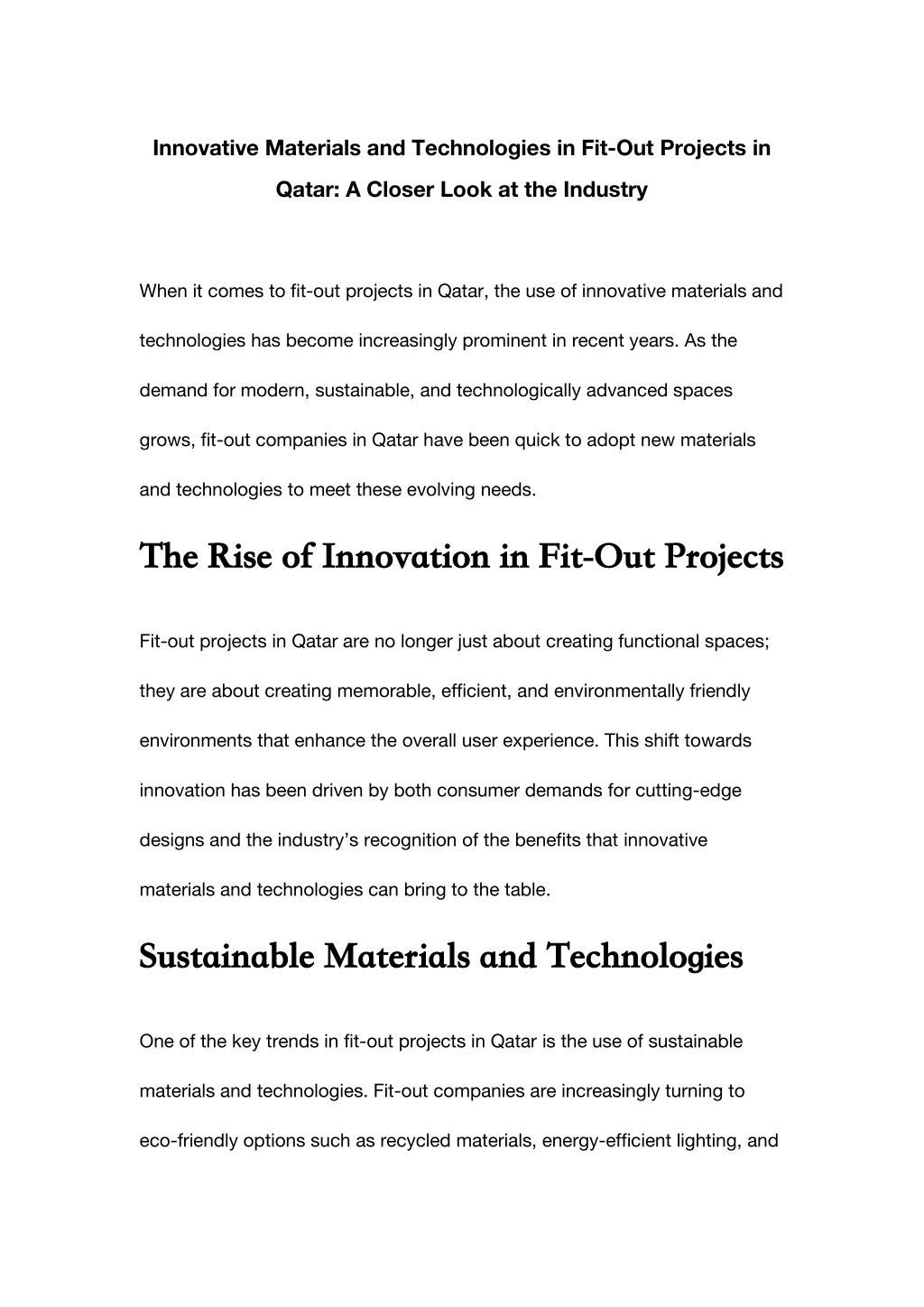 PPT - Innovative Materials and Technologies in Fit-Out Projects in ...