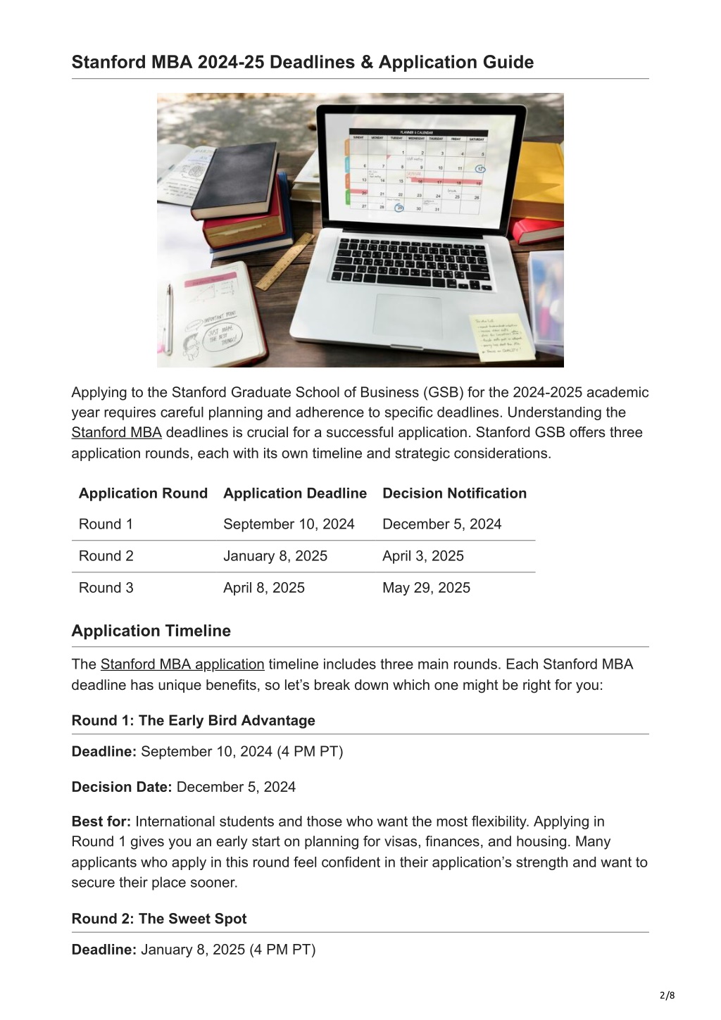 PPT Stanford MBA Deadlines 2025 Key Application Dates GSB