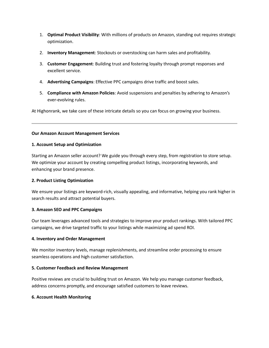 PPT - Comprehensive Amazon Account Management Services By Highonrank ...
