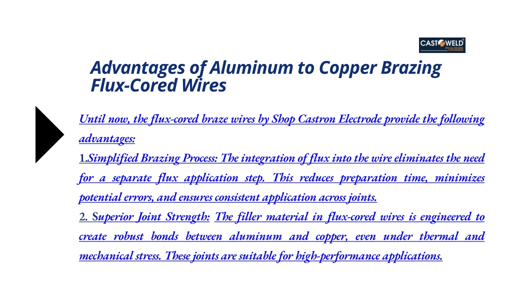 Ppt Aluminum To Copper Brazing Flux Cored Wiresshop Now