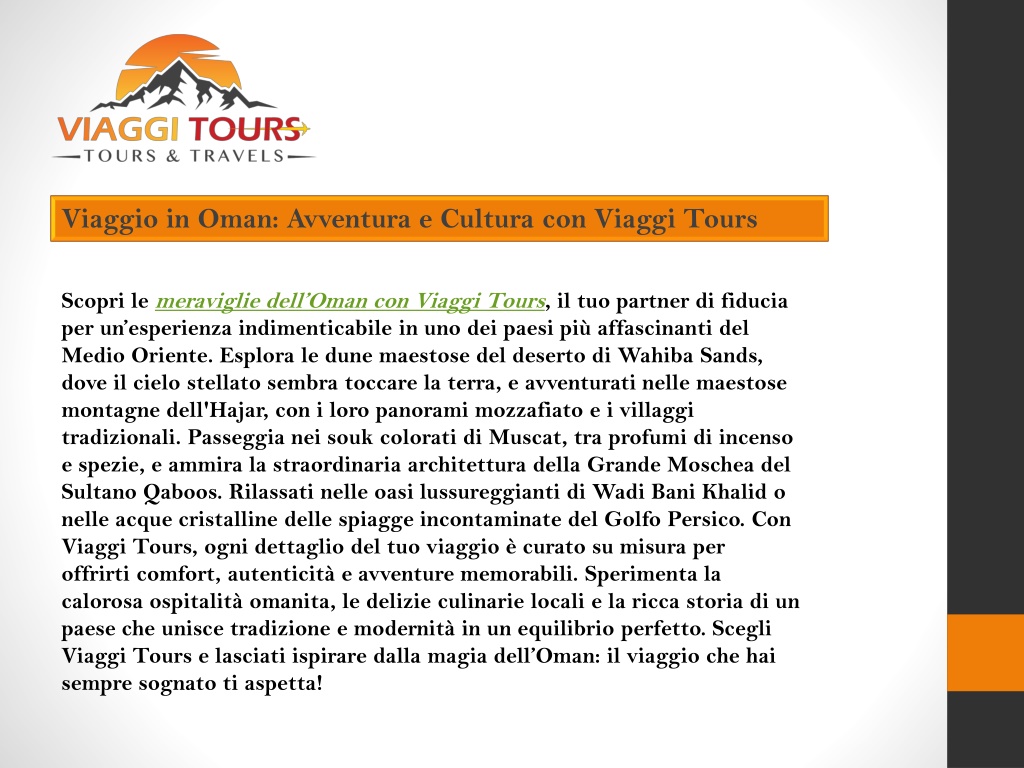 Ppt - Viaggio In Oman Avventura E Cultura Con Viaggi Tours Powerpoint 