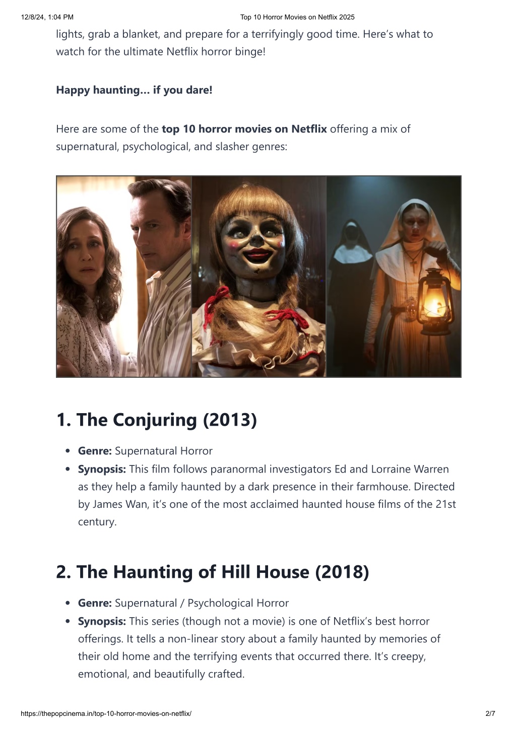 PPT Top 10 Horror Movies on Netflix 2025 PowerPoint Presentation