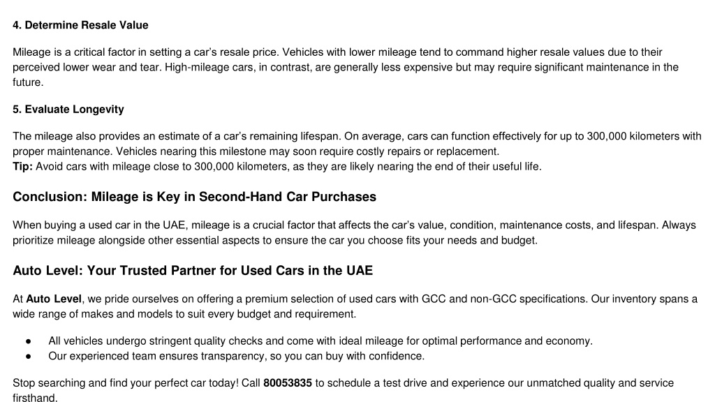 Ppt Key Considerations For Buying A Second Hand Car In The Uae