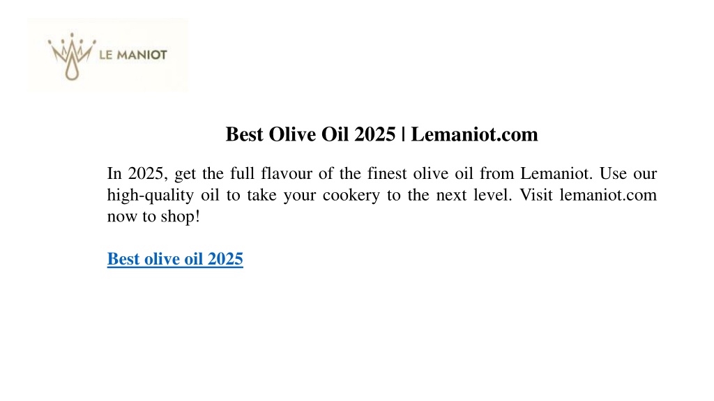 PPT Best Olive Oil 2025 PowerPoint Presentation, free