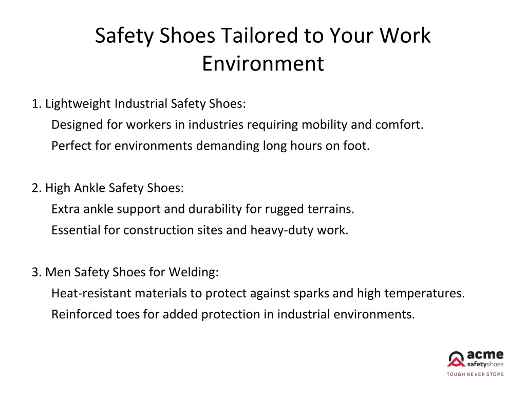 Ppt - Why The Need For Different Styles Of Safety Footwear Powerpoint 