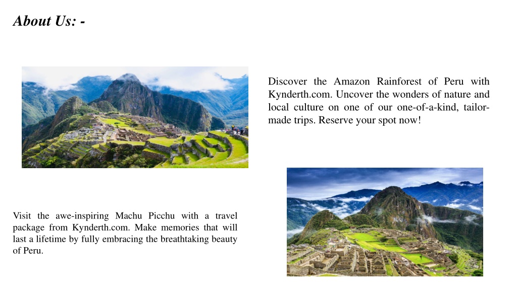 PPT - Machu Picchu Guided Tour Kynderth.com PowerPoint Presentation ...